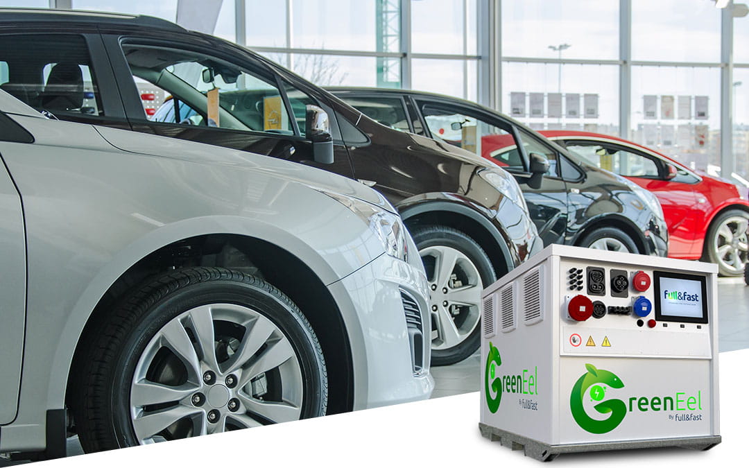 La respuesta al problema de potencia eléctrica y portabilidad.  Concesionarios de Vehículos eléctricos y Campas. Green Eel by full&fast.